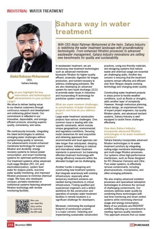 B2B Purchase, Interview- CEO Sahara Industry
