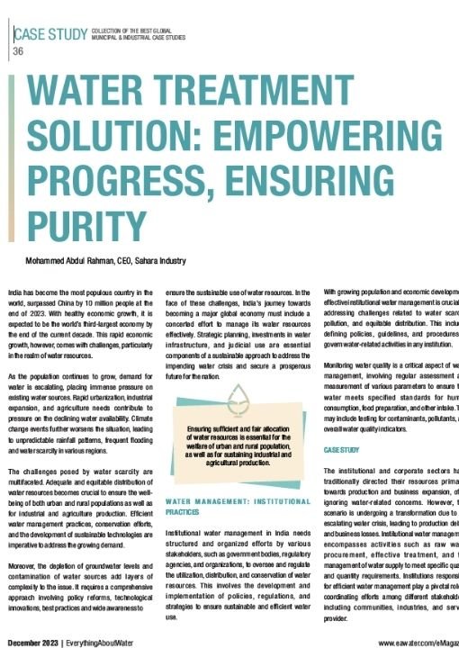 Water Treatment Solution Empowering Progress, Ensuring Purity