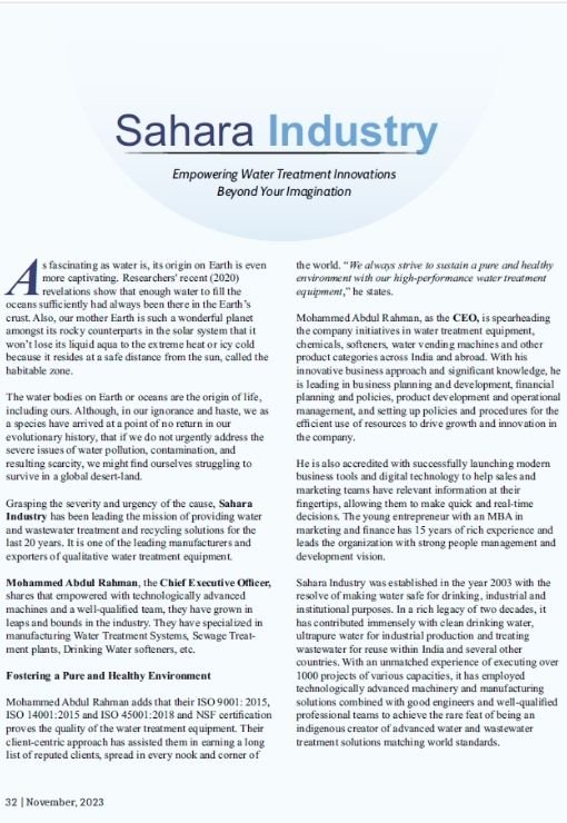 Fastest Growing Companies in India 2023-Sahara Industry