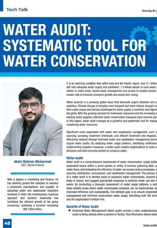 Audit: Systematic Tool For Water Conservation