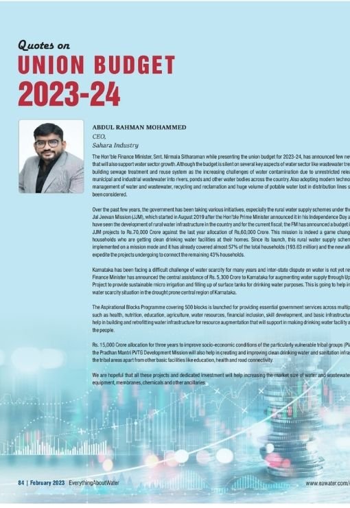 Union Budget 2023-24: Views Of CEO, Sahara Industry