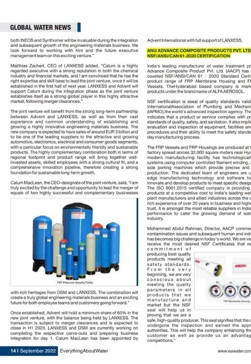 ALFA AEROSL Received NSF Certification