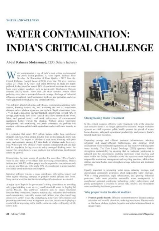 Water Contamination India’s Critical Challenge